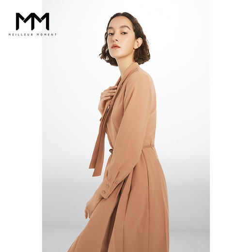 【商场同款】麦檬春长飘带泡泡袖连衣裙5C1190791 商品图1