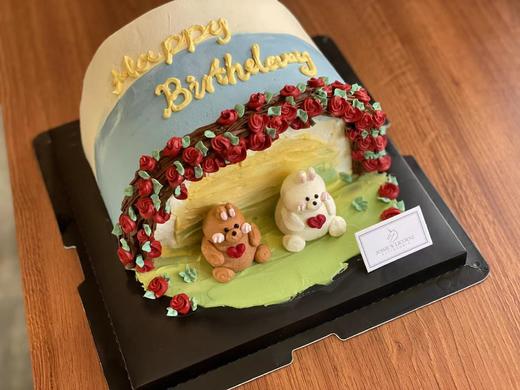 秘密花园小动物裱花奶油蛋糕 商品图0