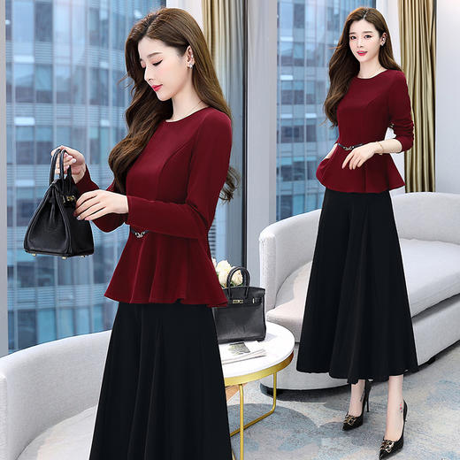 时尚气质，高阔太太阔腿裤两件套HR-GJC6221 商品图7