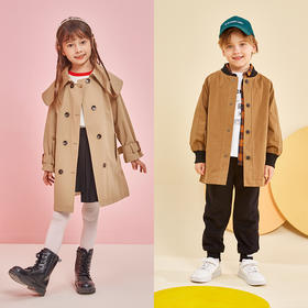 【特价清仓】龙之涵 亲子款全棉风衣 中大童上衣 婴幼儿A类标准 BC