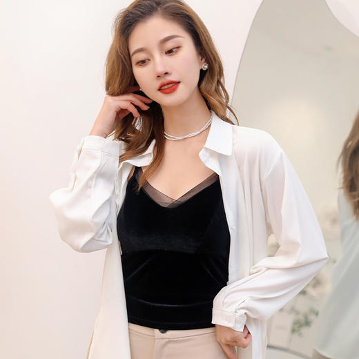 慕可樱三色法式丝绒吊带 商品图5