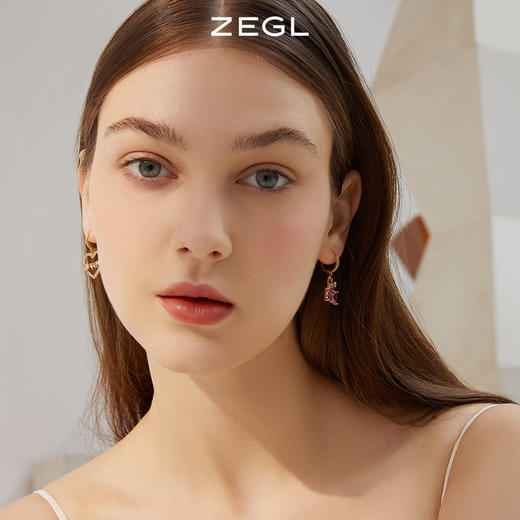 ZEGL蝴蝶结爱心耳环女小众设计感LVOE耳钉耳扣2022年新款潮耳饰品 商品图6