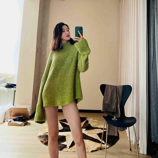 4686 100%羊绒 云端触感裸穿体感一级棒春意盎然清新绿颈袖添香 商品图4