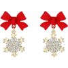 ZEGL蝴蝶结雪花耳环女小众设计感耳钉925银针秋冬红色新年耳饰品 商品缩略图4