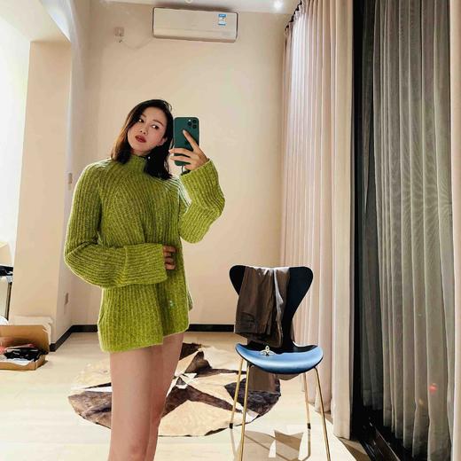 4686 100%羊绒 云端触感裸穿体感一级棒春意盎然清新绿颈袖添香 商品图5