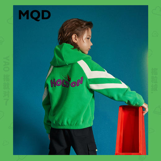 【秒】【MQD】童装男童加厚连帽卫衣儿童开衫中大童红色摇粒绒外套秋冬 商品图1