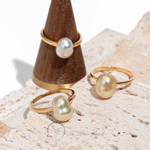 天恩系列【福豆】海水Keshi戒指 商品图0