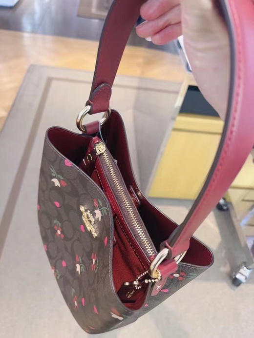 降价了！COACH 新2022年情人节限定水桶 深棕老花只要￥1299直邮 商品图7