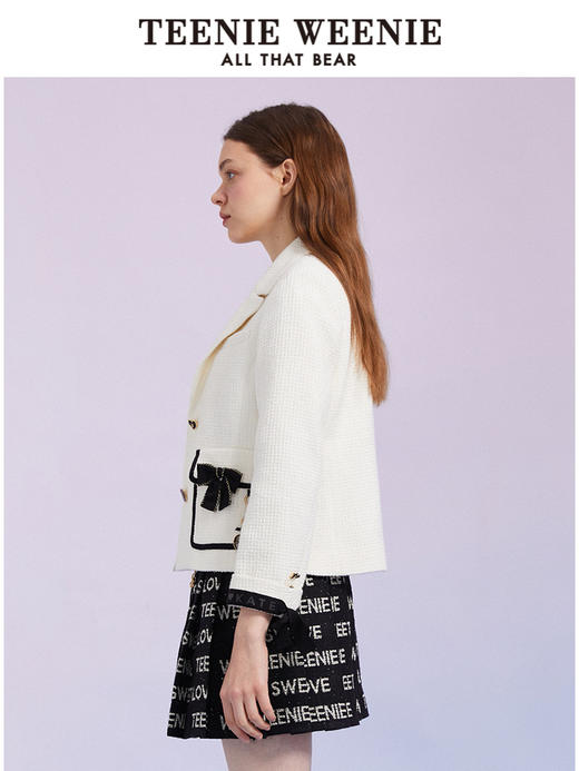 TeenieWeenie小熊西装外套气质短款上衣小个子设计女2022春夏新款TTJK221201T 商品图3
