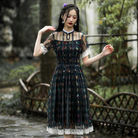 2022年新款夏装遮肚显瘦改良黑色年轻款新式奥黛旗袍裙 CJS60105