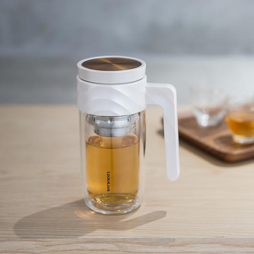 乐扣乐扣（LOCK&LOCK）玻璃杯商务水杯男泡茶杯茶水分离泡茶杯  LLG925 商品图3
