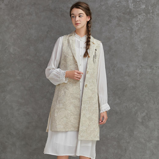 Famecoco范可儿连衣裙背心内搭两件套春装F221FA023 商品图3