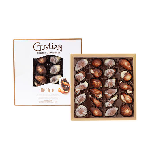 Guylian吉利莲 贝壳巧克力 白色礼盒 250g 情人节送礼物 零食 婚庆喜糖 比利时进口 贝壳巧克力 包邮 商品图2