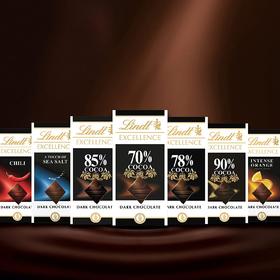 国内很少卖 特级黑巧克力🍫！Lindt Excellence 70%-95%可可特级黑巧 3.5oz 12板