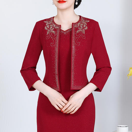 YZL-21020圆领气质通勤中长款春秋季休闲长款韩版纯色宽松外套 商品图2