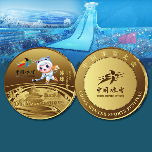 中国冰雪运动项目镀金纪念章大全套（共15枚） 商品图4