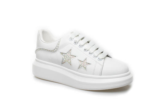 豪麟名鞋奥莱迪嘉女装丝绸牛皮革潮搭小白鞋DJXXA21WX013白色  原价1960元 商品图0