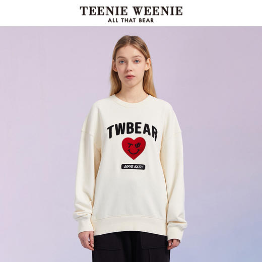 TeenieWeenie小熊圆领套头卫衣短款上衣宽松韩版显瘦女装春夏新款TTMA221201T 商品图0
