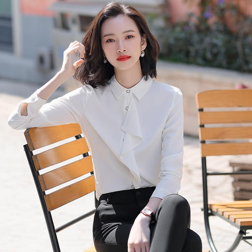 XZ-SY977职业衬衫女长袖雪纺衬衣时尚气质工作服女 商品图1