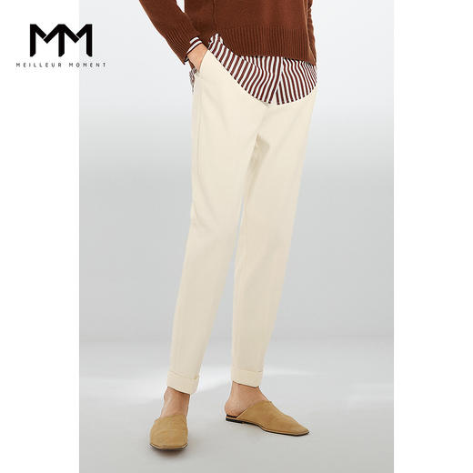 【商场同款】麦檬春秋翻边脚口锥形裤5BC350021 商品图0