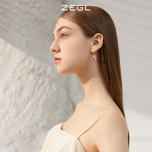 ZEGL蝴蝶结爱心耳环女小众设计感LVOE耳钉耳扣2022年新款潮耳饰品 商品图8