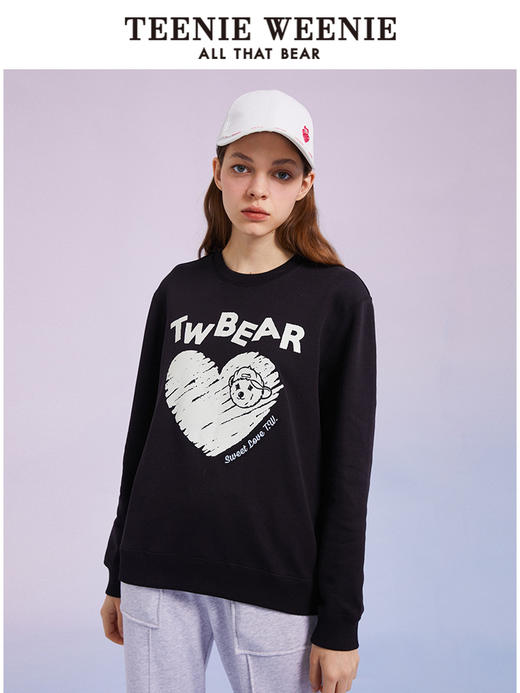TeenieWeenie小熊圆领套头卫衣宽松韩版显瘦短款上衣女装春夏新款TTMA221202T 商品图2