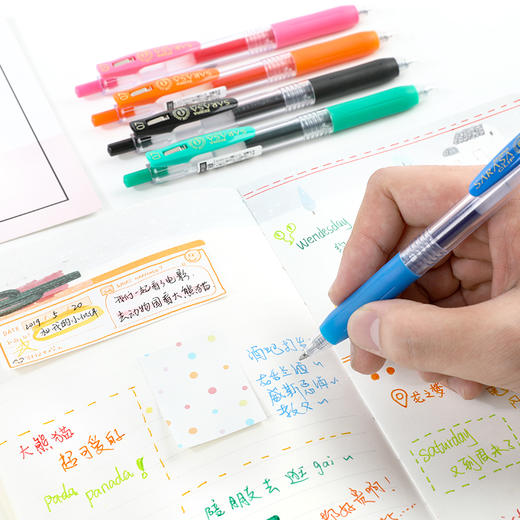 斑马顺利中性笔按动水笔ins日系文具学生用黑笔速干做笔记专用红笔斑马牌文具用品 商品图1