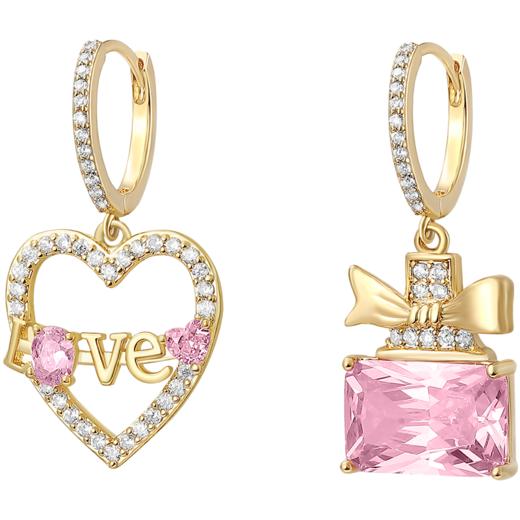 ZEGL蝴蝶结爱心耳环女小众设计感LVOE耳钉耳扣2022年新款潮耳饰品 商品图9