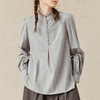 Famecoco范可儿泡泡袖纯棉衬衫女春季宽松甜美上衣F221BD009 商品缩略图2