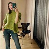 4686 100%羊绒 云端触感裸穿体感一级棒春意盎然清新绿颈袖添香 商品缩略图0