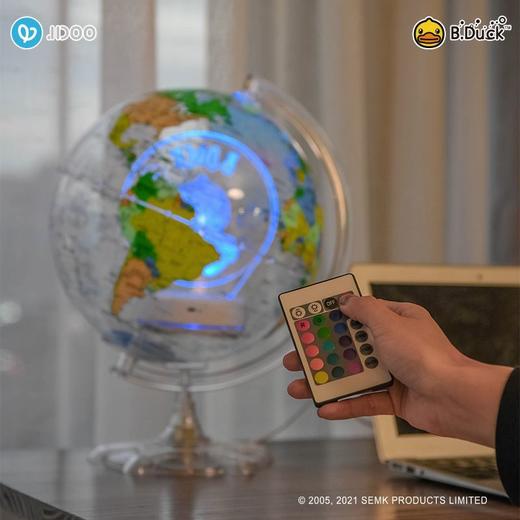 B.Duck小黄鸭夜灯旋转地球仪JD 商品图2