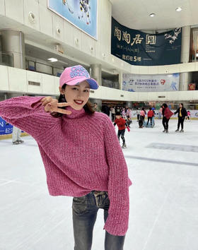 J20424698 100%羊绒衫 烟花紫色 少女心青春减龄 柔软细腻颈袖添香