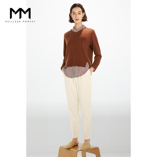 【商场同款】麦檬春秋翻边脚口锥形裤5BC350021 商品图1