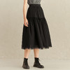 famecoco范可儿a字网纱裙少女春秋黑色半身裙F221HA005 商品缩略图2