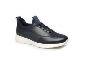 豪麟名鞋奥莱都彭男鞋织物+牛皮革休闲鞋E31110103蓝色  原价3660元