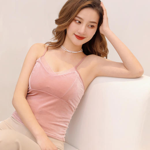 慕可樱三色法式丝绒吊带 商品图1