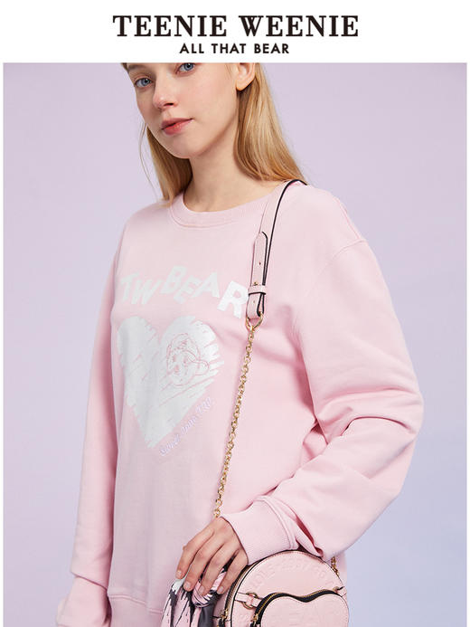 TeenieWeenie小熊圆领套头卫衣宽松韩版显瘦短款上衣女装春夏新款TTMA221202T 商品图1