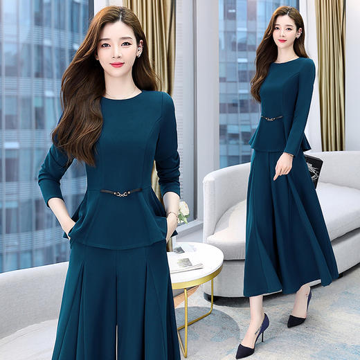 时尚气质，高阔太太阔腿裤两件套HR-GJC6221 商品图9