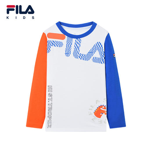 小斐乐儿童打底衫2022夏季新款小童男童t恤长袖圆领上衣K11B221202FWT 商品图0
