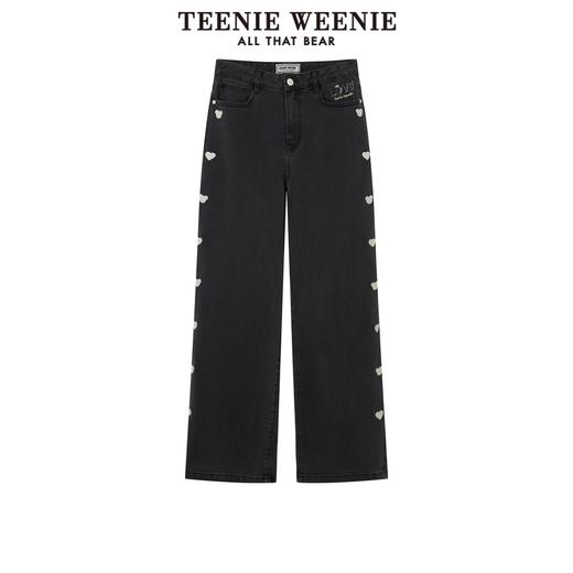 TeenieWeenie小熊宽松牛仔长裤直筒裤阔腿裤韩版显瘦女2022春夏款TTTJ221201T 商品图4