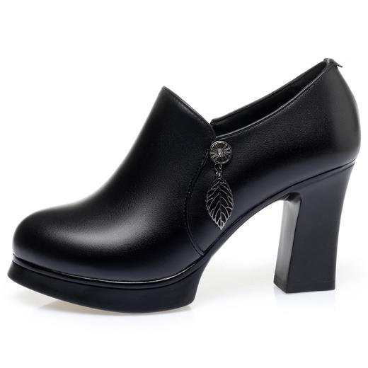 春季新款女单皮鞋中跟粗跟防水台短靴 KQ-FD318 商品图4