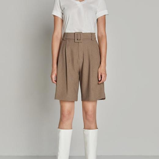 宽松压褶腰带阔腿短裤 商品图2