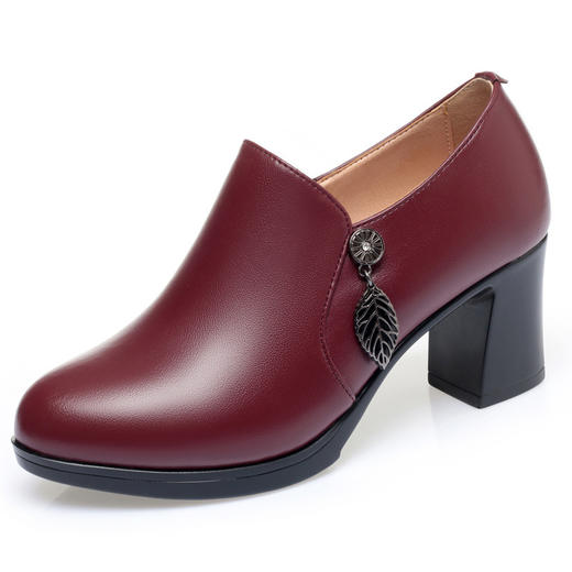 春季新款女单皮鞋中跟粗跟防水台短靴 KQ-FD318 商品图3