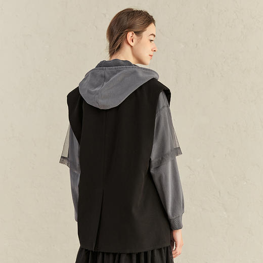 Famecoco范可儿时尚马甲女士春秋潮流宽松马夹外套F221CA018 商品图3