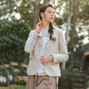 Famecoco范可儿休闲米色西装女式春秋款温柔棉麻西服F221AW001 商品缩略图0