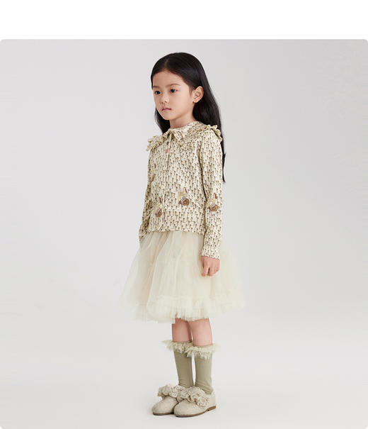 江南布衣婴童  22年春装新品  短款开襟毛衫  1MB391110 商品图2