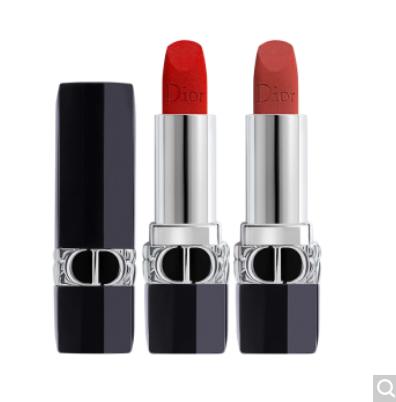 【情人节礼物】迪奥Dior2支装口红礼盒(全新烈艳蓝金唇膏丝绒999传奇红+丝绒720豆沙红棕 商品图0