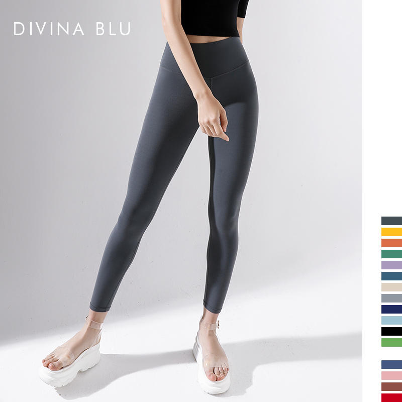 DIVINABLU伦敦系列瑜伽服跑步健身九分裤女弹力紧身高腰运动裤伦敦裸感九分裤14