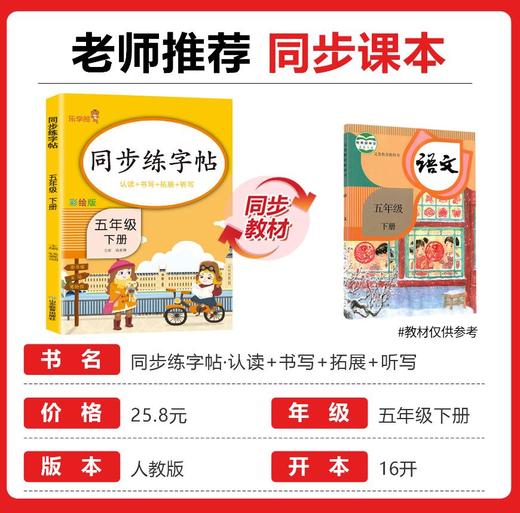 同步练字帖 彩绘版 五年级下册 商品图1