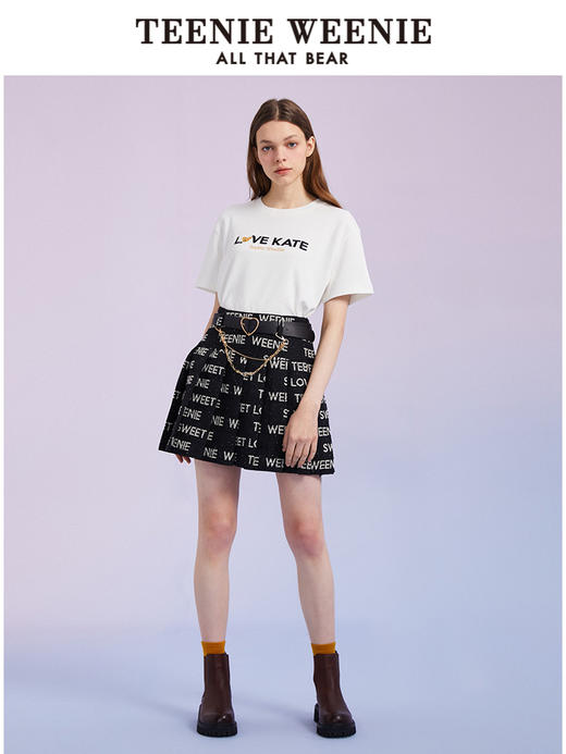 TeenieWeenie小熊圆领套头T恤短袖短裤上衣白色女装2022春夏新款TTRW221201T 商品图2